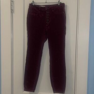 Anthropologie Deep Red Corduroy Trousers